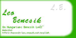 leo bencsik business card